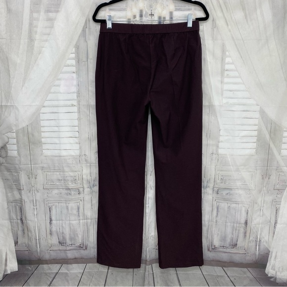 Eileen Fisher Size Small Brown DKBST Straight Pants Pockets Crepe 32" Inseam NEW - Picture 5 of 9